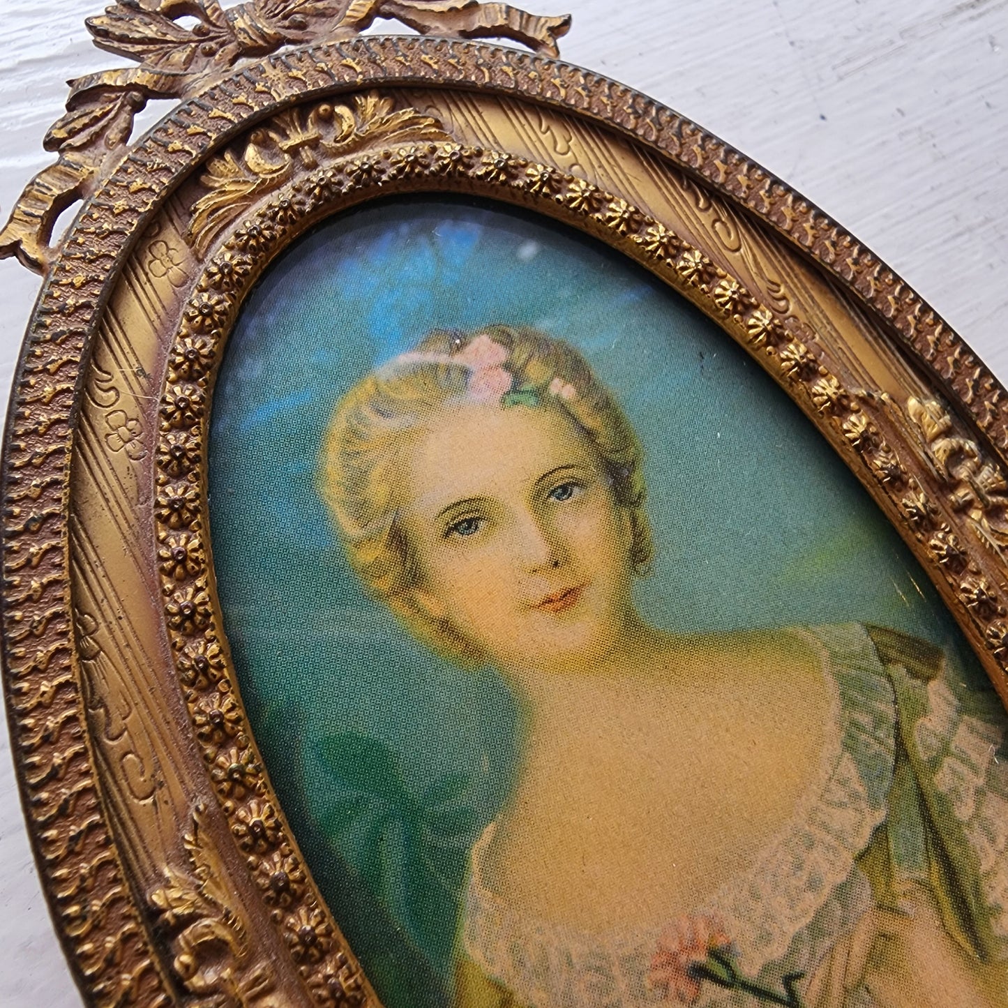 Antique Brass Framed Portrait