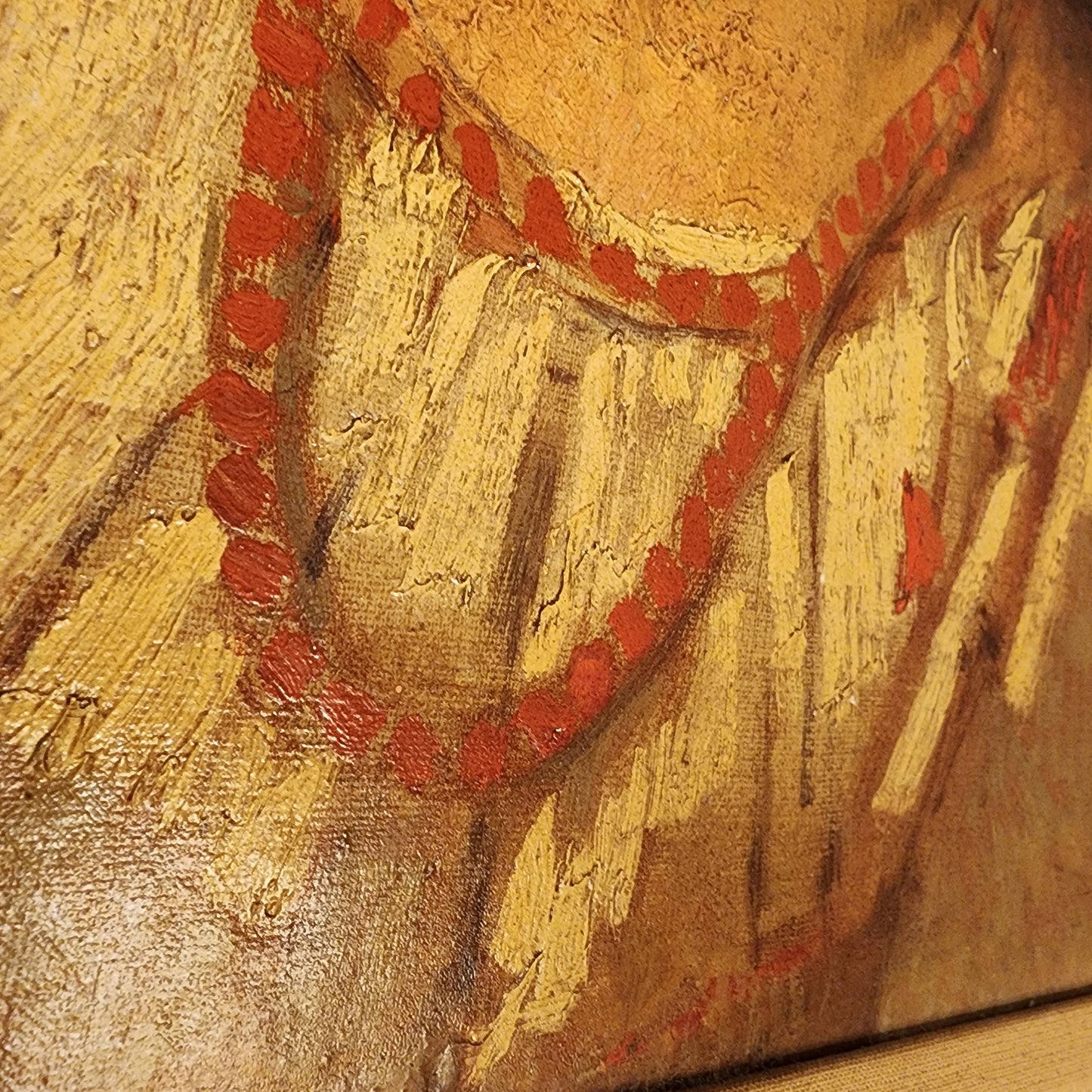 Antique Portrait in Ornate Wooden Frame