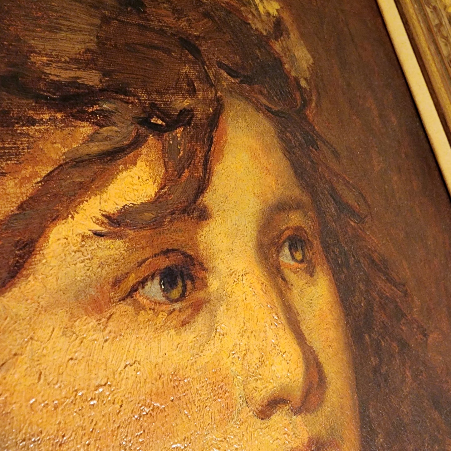 Antique Portrait in Ornate Wooden Frame