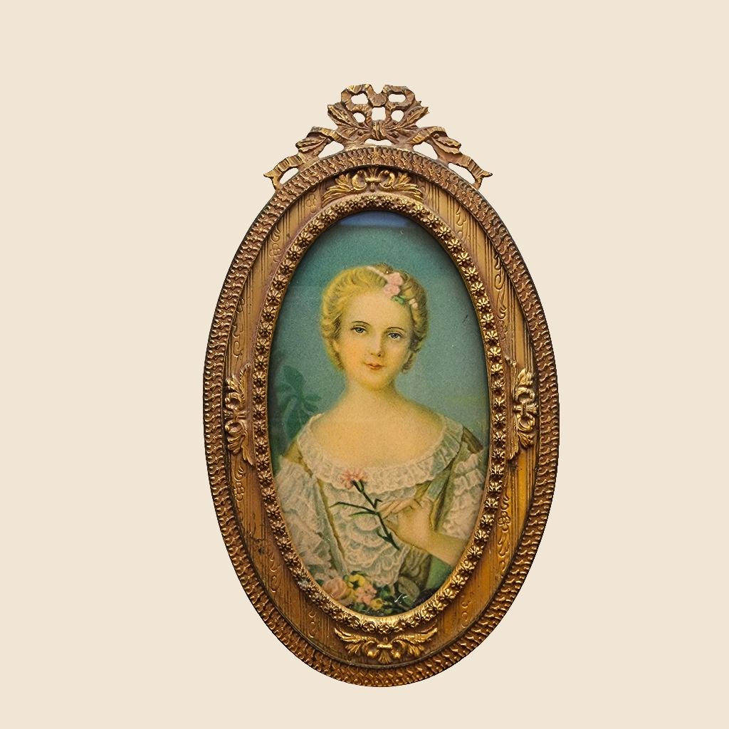 Antique Brass Framed Portrait
