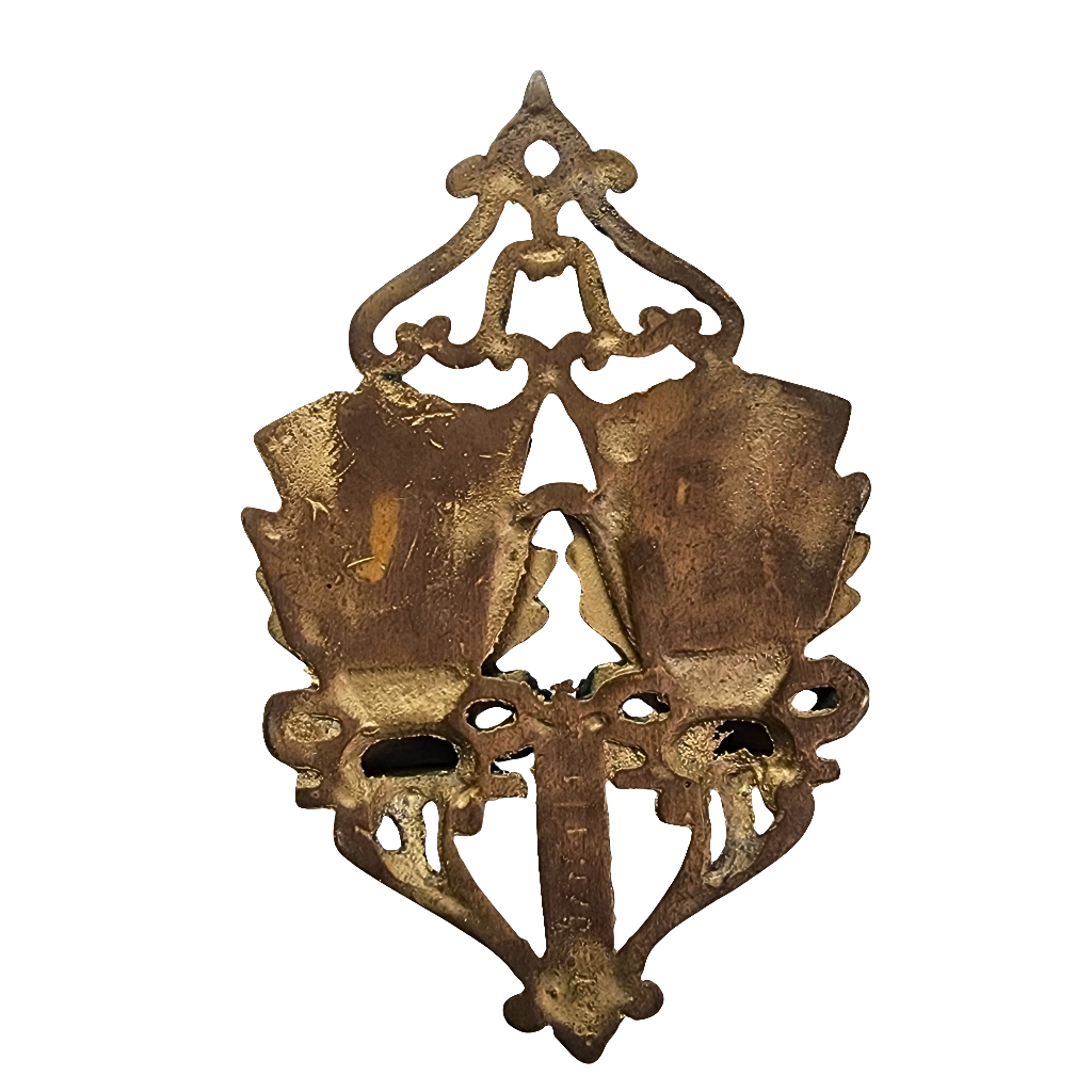Antique Double Arm Brass Matchstick Holder