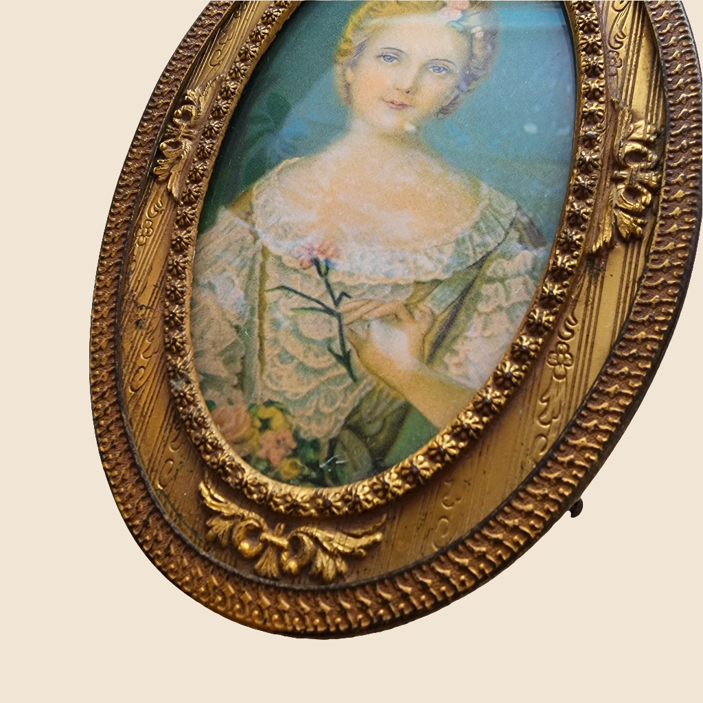 Antique Brass Framed Portrait