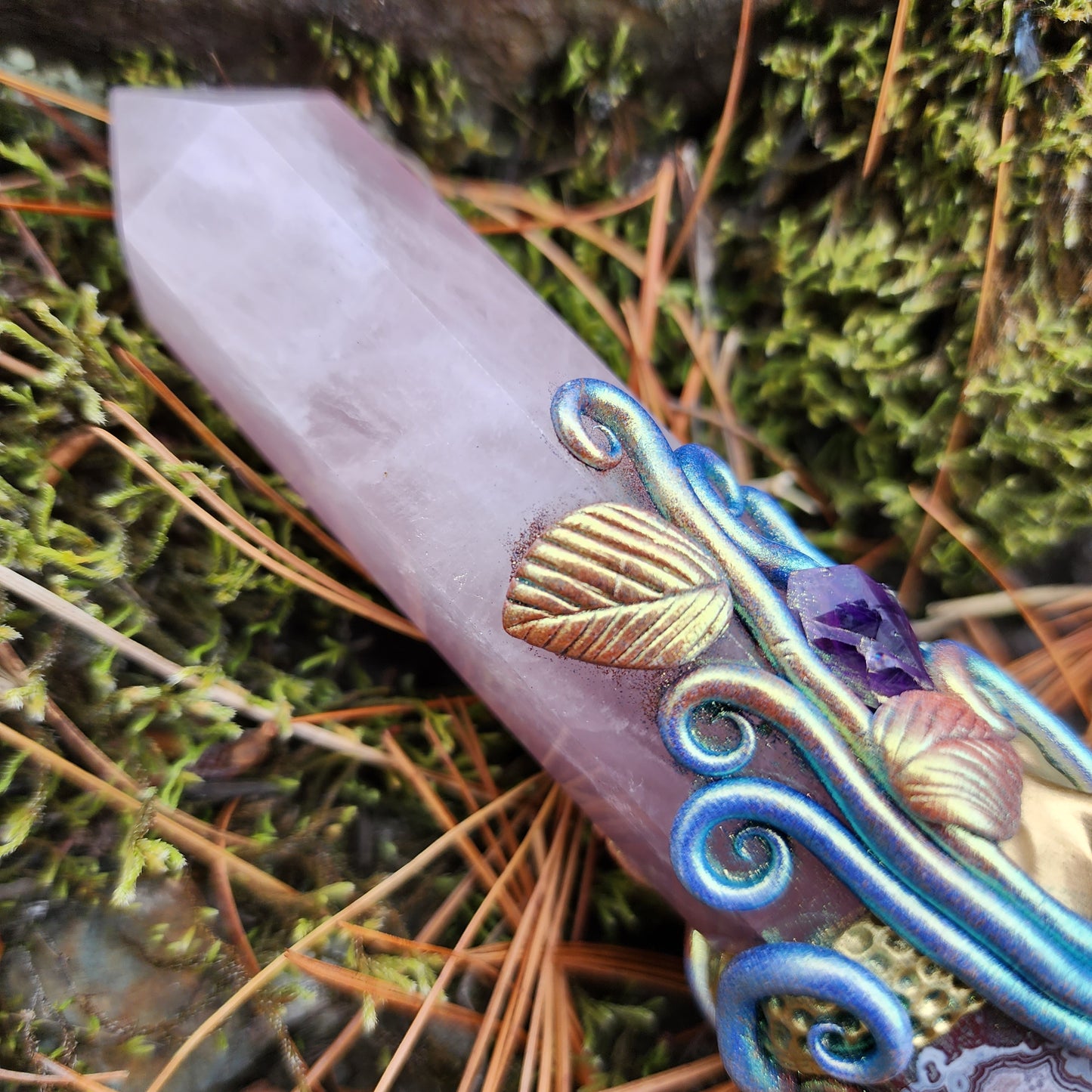 Vibrational Wands- Rose Quartz & Moroccan Agate