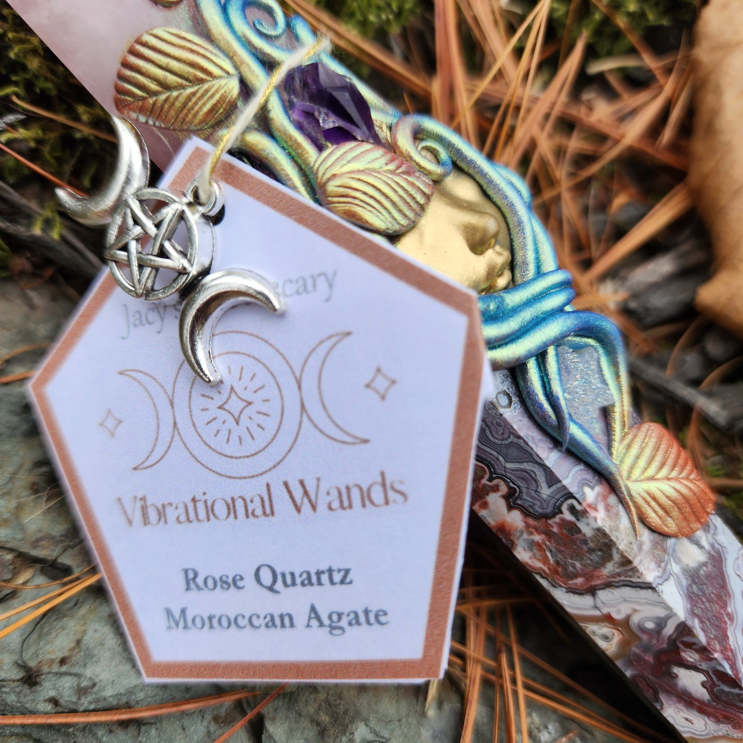 Vibrational Wands- Rose Quartz & Moroccan Agate