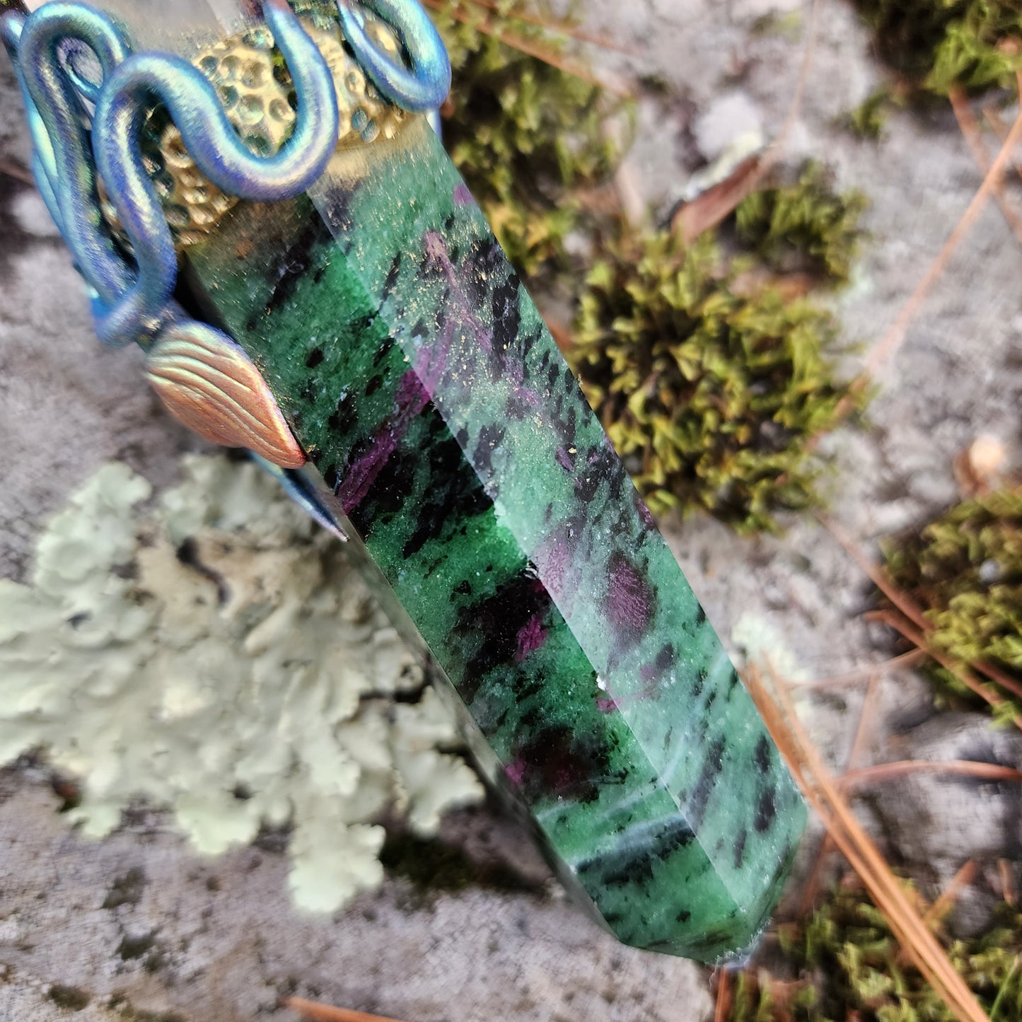 Vibrational Wands- Clear Quartz & Ruby Zoisite