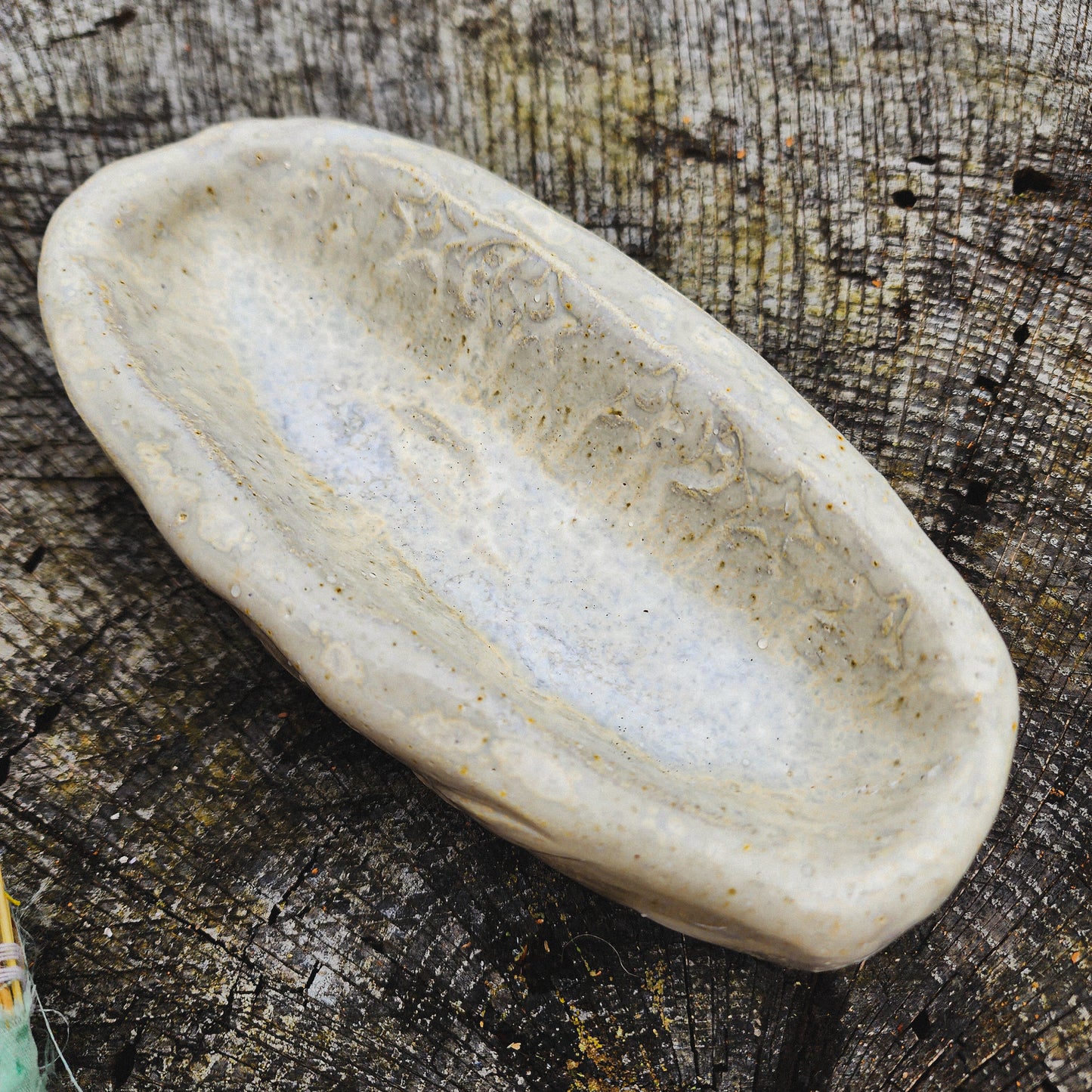 Handcrafted Pottery Moon+Star- CLEANSING WAND BOWL