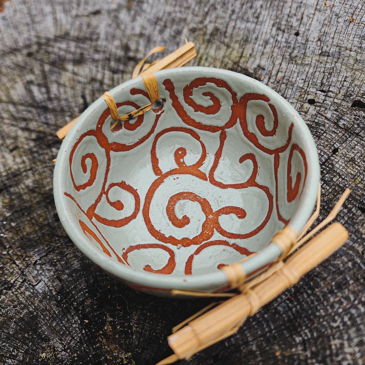 Handcrafted Pottery Spiral- CLEANSING WAND BOWL