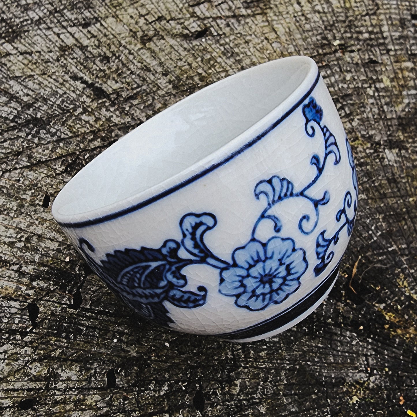 Vintage Blue floral- CLEANSING WAND BOWL